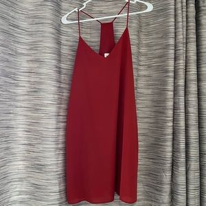 Red Orange spaghetti strap mini dress